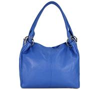 Belli italienische Leder Schultertasche Damentasche Handtasche Shopper Lilly in royal blau - 33x28x14 cm (B x H x T)