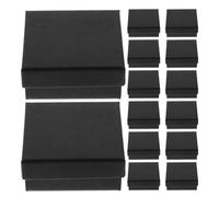 BELLIFFY 15 Stück Schmuck Verpackungsbox aus Papier mit Schwammfüllung Schwarze Quadratische Geschenkbox für Ohrringe Halsketten und Armbänder Sichere Schmuckaufbewahrung für Einzelhandel