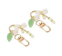 BELLIFFY 2 Stück Blumen-schlüsselanhänger Dekorativer Taschenanhänger Hängendes Maiglöckchen-ornament Für Rucksäcke Und Autoschlüssel