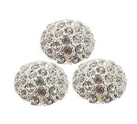 BELLIFFY 3 Stück Kristall Strassknöpfe Ø18mm Silberne Polster Zierknöpfe aus Metall Nähknöpfe für Mäntel Jacken Selbstgemacht Bastelarbeiten und Möbelverzierung