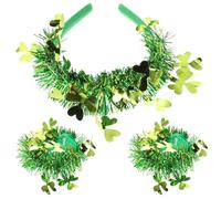 BELLIFFY Grünes St Patrick's Day Stirnband mit Kleeblatt Design aus Kunststoff Robust und Angenehm Modisches Haarband für Damen und Mädchen bei Partys und Bühnenauftritten