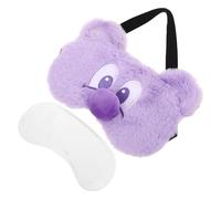 BELLIFFY Schlafmaske für Niedlichem Cartoon Motiv Flauschige Augenbinde In Lila Weiche Verdunkelung für Mädchen und Frauen Bequeme Reise Augenmaske für Schlaf Entspannung und Urlaub