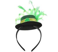 BELLIFFY St Patrick's Day Haarreif Damen Grüner Feder Kopfschmuck mit Kleeblatt Leichtes Festival Stirnband für Party und Karneval