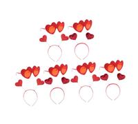BELLIFFY Valentinstag Haarband Satz mit 12 Partybrillen Originelle Herz Stirnbänder in Rot und Glitzer Vielseitige Haar Accessoires für Romantische Feiern und Geschenkideen