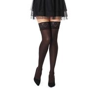 Bellivalini Damen Halterlose Mikrofaser 40 DEN Strümpfe mit Spitze BLVFI1004 (Schwarz, M/L (Herstellergröße: 3/4))