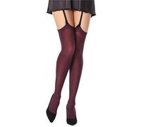 Bellivalini Damen Strapsstrümpfe Mikrofaser 60 DEN BLVFI1007 (Bordeaux, XL/XXL (Herstellergröße: 5/6))