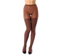 Bellivalini Strumpfhosen für Damen warme und blickdichte Kompressionsstrumpfhose Damen aus Baumwolle BLV-1116 (Braun, S)