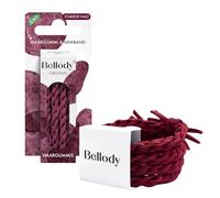 Bellody® Original Haargummis - Stylisch geflochtener Haargummi mit starkem Halt (4er Set - Bordeaux Red) - Damen Haarschmuck in Dunkel Rot