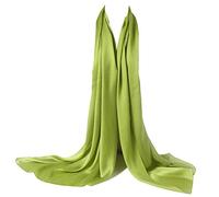 Bellonesc Damen Seidenschal 100% Seide Lange Leichte Sonnenschutz Tücher 35"* 71" Apfelgrün
