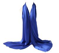 Bellonesc Damen Seidenschal 100% Seide Lange Leichte Sonnenschutz Tücher 35"* 71" Blau