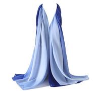 Bellonesc Damen Seidenschal 100% Seide Lange Leichte Sonnenschutz Tücher 35"* 71" Blaulicht Blau