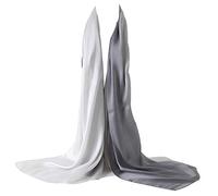 Bellonesc Damen Seidenschal 100% Seide Lange Leichte Sonnenschutz Tücher 35 '* 71' Grau weiß