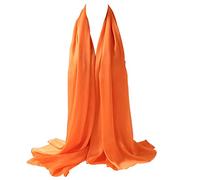 Bellonesc Damen Seidenschal 100% Seide Lange Leichte Sonnenschutz Tücher 35"* 71" Orange