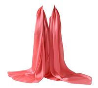 Bellonesc Damen Seidenschal 100% Seide Lange Leichte Sonnenschutz Tücher 35"* 71" Wassermelonenrot