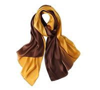 Bellonesc Seidenschal, 100 % Seide, lang, leicht, Sonnenschutz-Schal für Damen, Gelb-Braun, One Size
