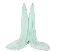 Bellonesc Seidenschal, 100 % Seide, lang, leicht, Sonnenschutz-Schal für Damen, Pure Blue, Einheitsgröße