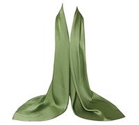 Bellonesc Silk Scarf 100% silk Long Lightweight Sunscreen Shawls for Women(army green)