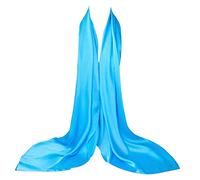 Bellonesc Silk Scarf 100% silk Long Lightweight Sunscreen Shawls for Women(lake blue)