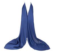 Bellonesc Silk Scarf 100% silk Long Lightweight Sunscreen Shawls for Women(navy blue)