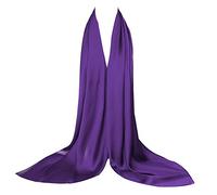 Bellonesc Silk Scarf 100% silk Long Lightweight Sunscreen Shawls for Women(purple)