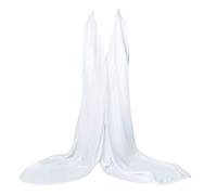 Bellonesc Silk Scarf 100% silk Long Lightweight Sunscreen Shawls for Women(white)