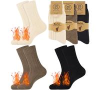 Belloxis 3 Paare Alpaka Thermosocken Damen Warme Wintersocken Dicke Stricksocken 39-42 Socks Gestrickte Selbstgestrickte Kuschelsocken Sockenwolle Socken
