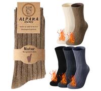 Belloxis 5 Paare Alpaka Thermosocken Damen Herren Warme Wintersocken Dicke Stricksocken 39-42 Wool Alpaca Socks Gestrickte Selbstgestrickte Kuschelsocken Sockenwolle Socken Wollsocken