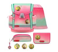 Belmil Classy Plus Schulranzen Set 5-teilig mit Brustgurt (405-78/AG/S) (Mint Rose Ombre)