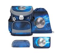 Belmil Belmil Mini-Fit ergonomisches Schulranzen-Set 4-teilig "Football 4" Fußball Koffer24