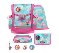 Belmil Classy Plus Schulranzen Set 5-teilig mit Brustgurt (405-78/AG/S) (Aqua Rose)