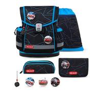 Belmil Classy Plus Schulranzen Set 5-teilig mit Brustgurt (405-78/AG/S) (Cars Blue)