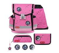 Belmil Classy Plus Schulranzen Set 5-teilig mit Brustgurt (405-78/AG/S) (Pink Black)