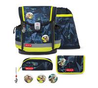Belmil Classy Plus Schulranzen Set 5-teilig mit Brustgurt - T-Rex Lime T-Rex Lime Koffer24