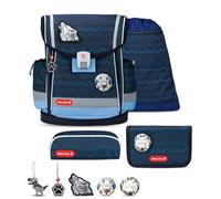 Belmil Classy Plus Schulranzen Set 6-teilig mit extra Schlüsselanhänger (405-78AG/S/K) (Wolves)