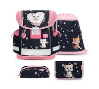 Belmil Classy Schulranzen Set 4 - teilig (403-13/AG/S) (Cute Kitten Pinky)
