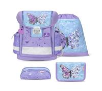 Belmil Classy Schulranzen Set 4 - teilig (403-13/AG/S) (Purple Blue Butterfly)