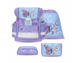 Belmil Classy Schulranzen-Set 4-tlg. - PURPLE BLUE BUTTERFLY
