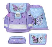 Belmil Classy Schulranzen-Set 4tlg Purple Blue Butterfl