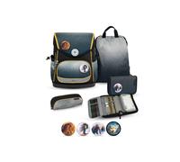 Belmil Schulranzen-Set Premium Compact Plus ergonomisch 5-teilig AGR Brust-/Hüftgurt Black Grey 2