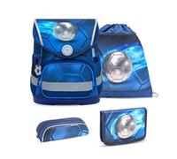 Belmil Compact ergonomisches Schulranzen-Set 4-teilig "Football 4" mit Brustgurt,