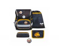 Belmil Compact mit Patches Schulranzen Set 5-teilig mit Brustgurt (405-41/AG/B/S) (Dragon)