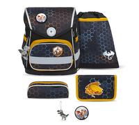 Belmil Compact mit Patches Schulranzen Set 5-teilig mit Brustgurt (405-41/AG/B/S) (Dragon)