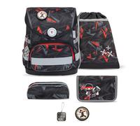 Belmil Compact mit Patches Schulranzen Set 5-teilig mit Brustgurt (405-41/AG/B/S) (Ninja)