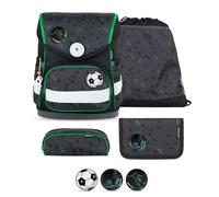 Belmil Compact mit Patches Schulranzen Set 5-teilig mit Brustgurt (405-41/AG/B/S) (Striker X)