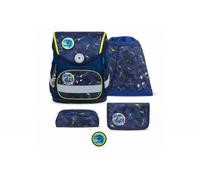 Belmil Compact mit Patches Schulranzen Set 5-teilig mit Brustgurt (405-41/AG/B/S) (T-rex)