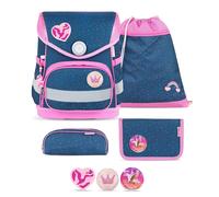 Belmil Schulranzen-Set Compact ergonomisch, 5-teilig, mit Brustgurt und Patches – Starry Princess