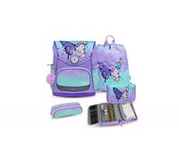 Belmil Premium Compact Plus ergonomisches Schulranzen Set 5 - teilig, AGR, Brustgurt, Hüftgurt, Magnetverschluss (405-41/P/S) (Serenity 2)