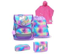 Belmil Compact Schulranzen Set 5 - teilig mit Regenponcho (405-41/AG/S/RP) (Rainbow Color)