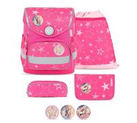 Belmil Schulranzen-Set Compact ergonomisch Starry Magic 5-teilig mit Brustgurt Pferd