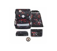 Belmil Compact mit Patches Schulranzen Set 5-teilig mit Brustgurt (405-41/AG/B/S) (Ninja)